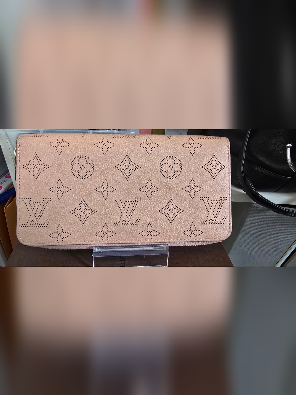 Louis Vuitton MAHINA Blush Beige Perforated Monogram Wallet